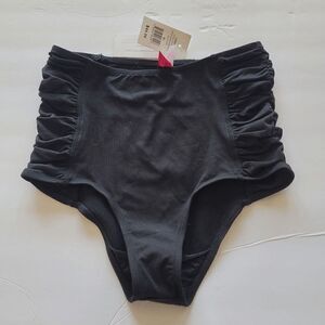 California Kisses juniors black high waisted swimming brief size XL slim